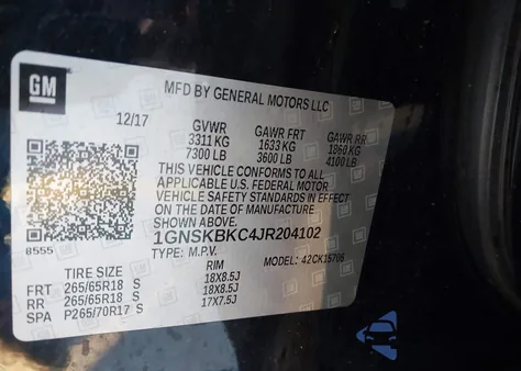 2018 Chevrolet Tahoe Lt from USA, damaged, VIN 1GNSKBKC4JR204102